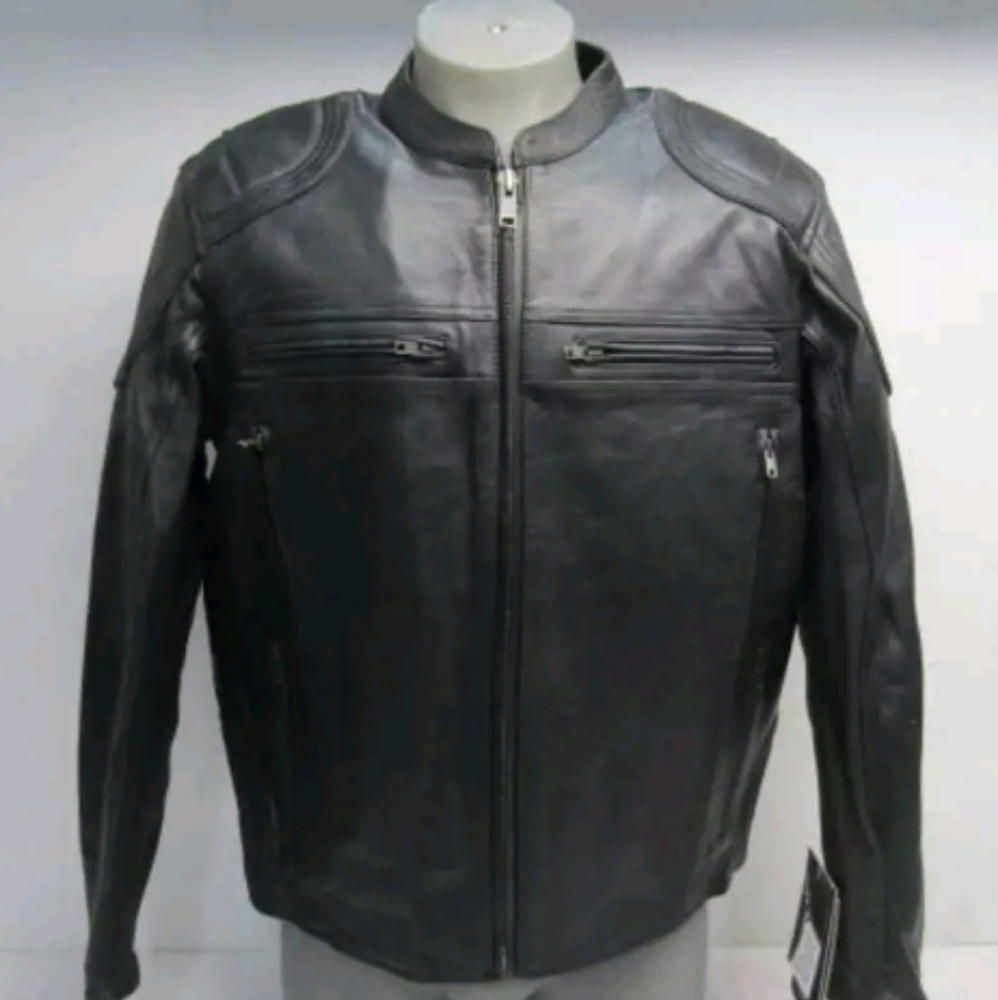 Unik Men's Black Leather Jacket US L
